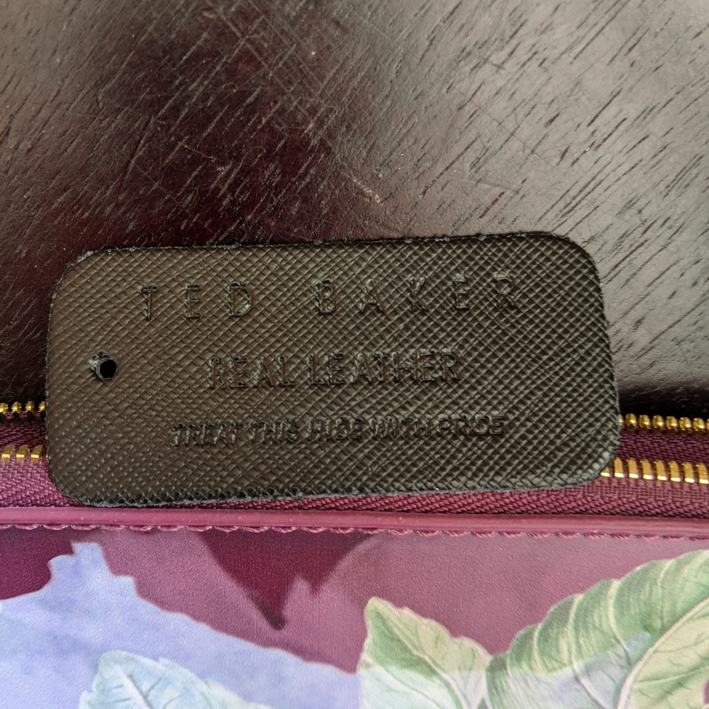 Ted Baker Printed Xhatch Leather Clutch - Picture 6 of 8